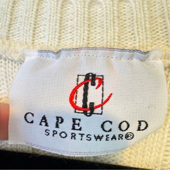 Vintage Cape Cod Wool Cream Grey Fair Isle Sweater Vest Womens L Preppy Winter - Picture 4 of 7